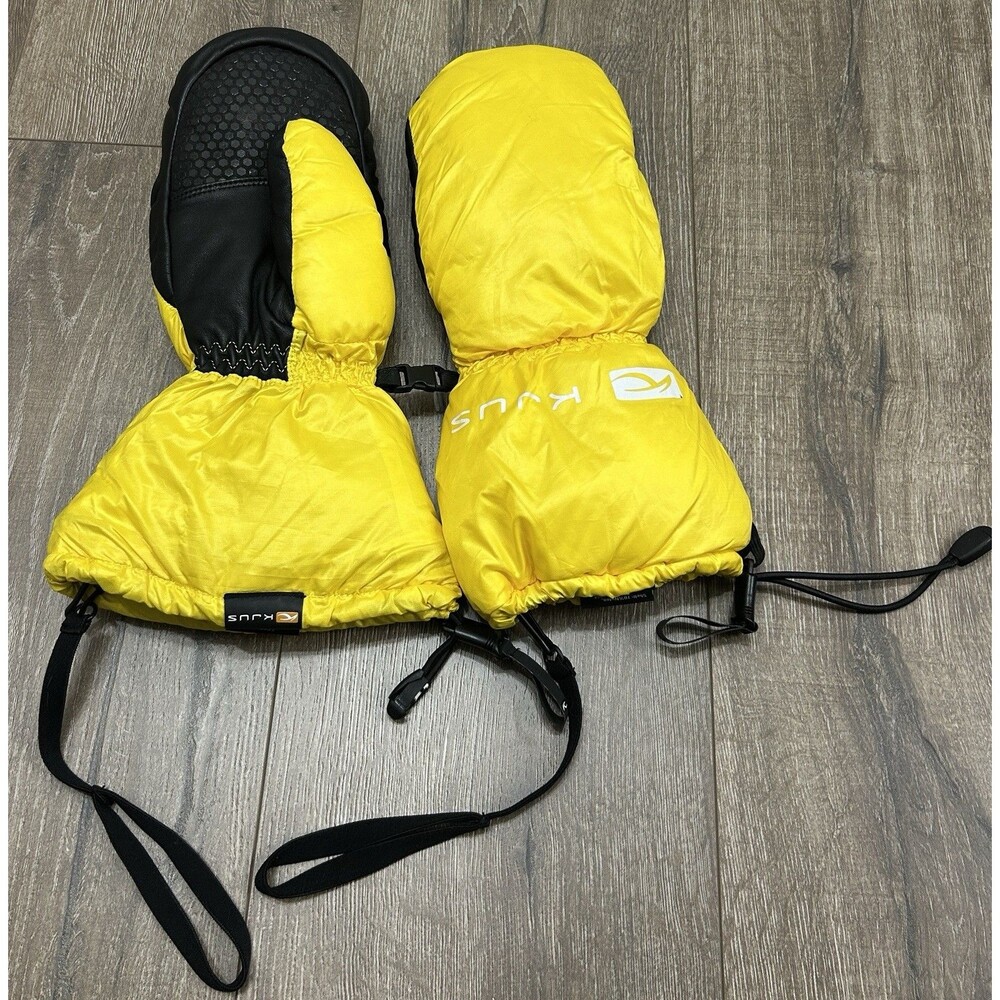 KJUS Ski Snow Mittens Women Size 7/M Yellow Premium Down